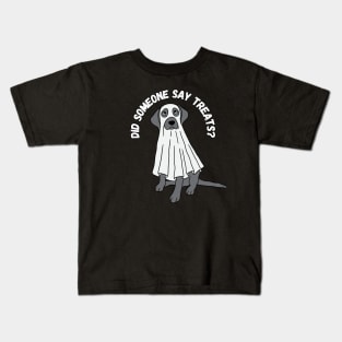 Did someone say treats? Halloween, dog, labrador, ghost Kids T-Shirt